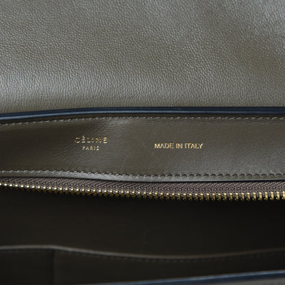 Celine Crocodile Embossed Calfskin Suede Medium Trapeze Taupe 6 of 17