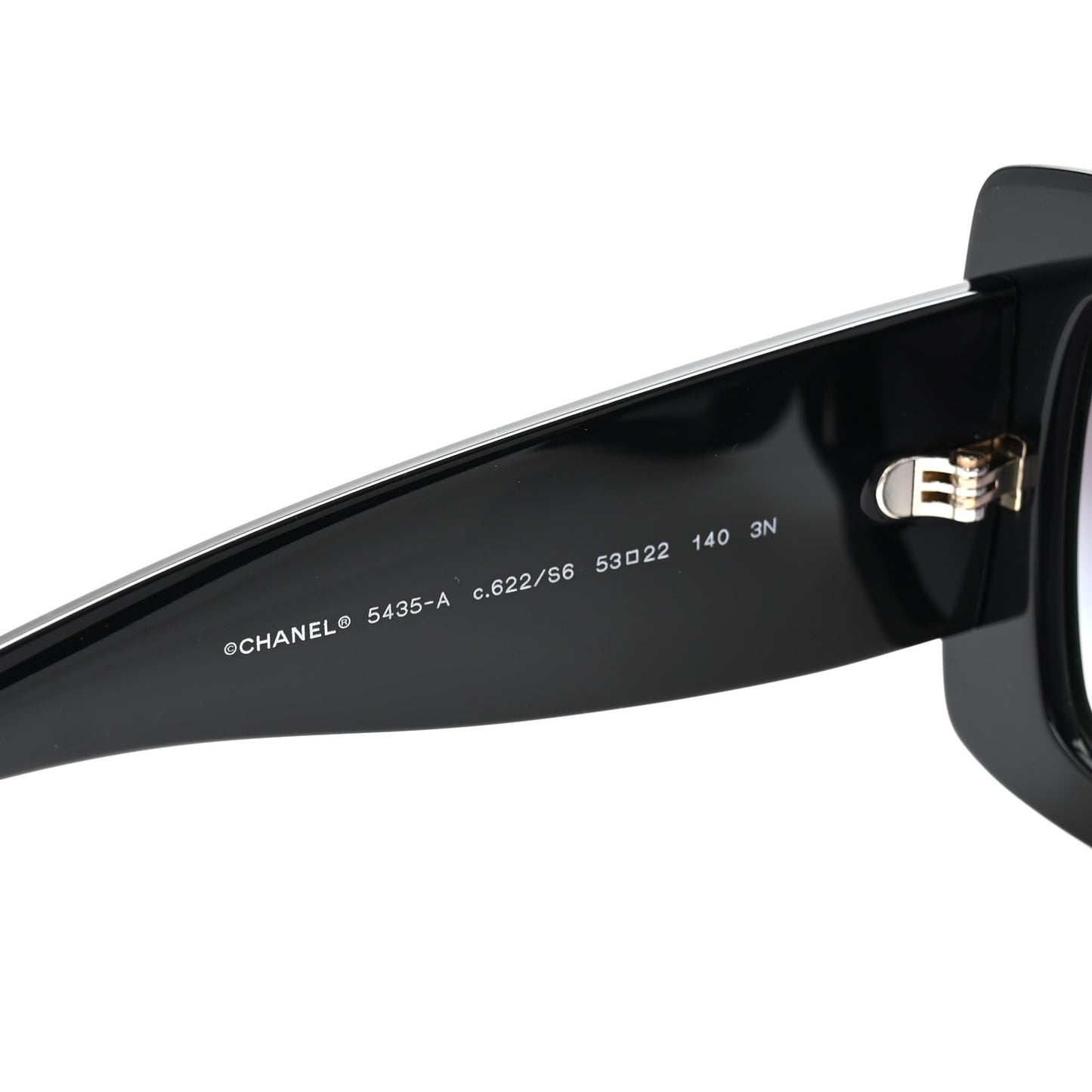 Acetate Rectangle Sunglasses 5435-A Black