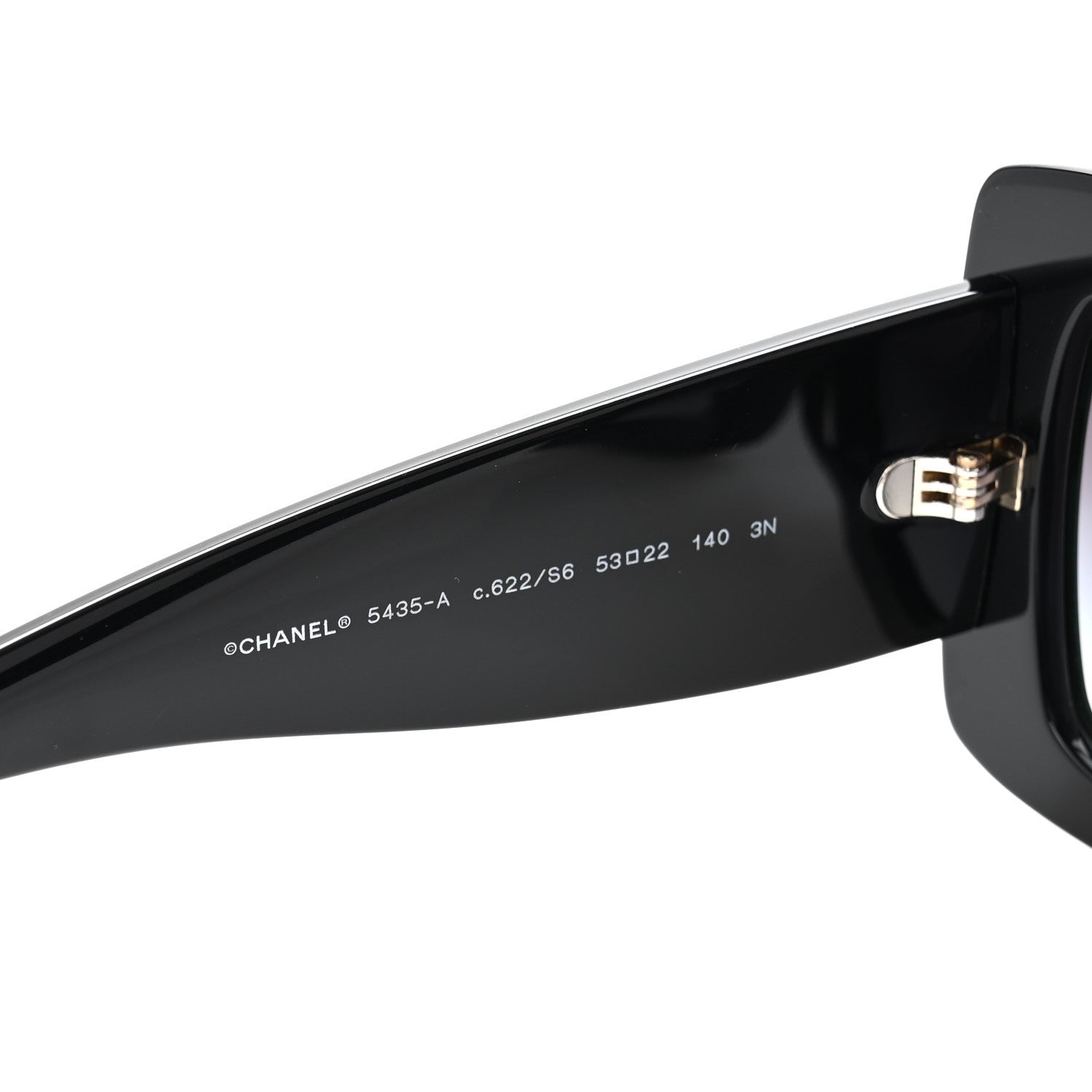 Chanel Acetate Rectangle Sunglasses 5435-A Black 5 of 9