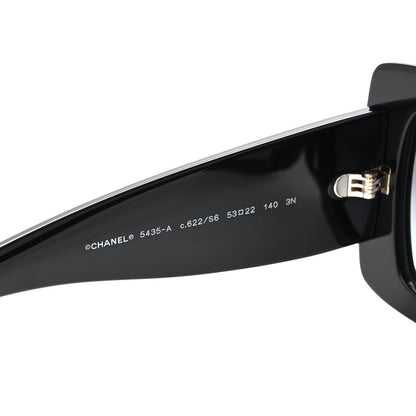 Chanel Acetate Rectangle Sunglasses 5435-A Black 5 of 9