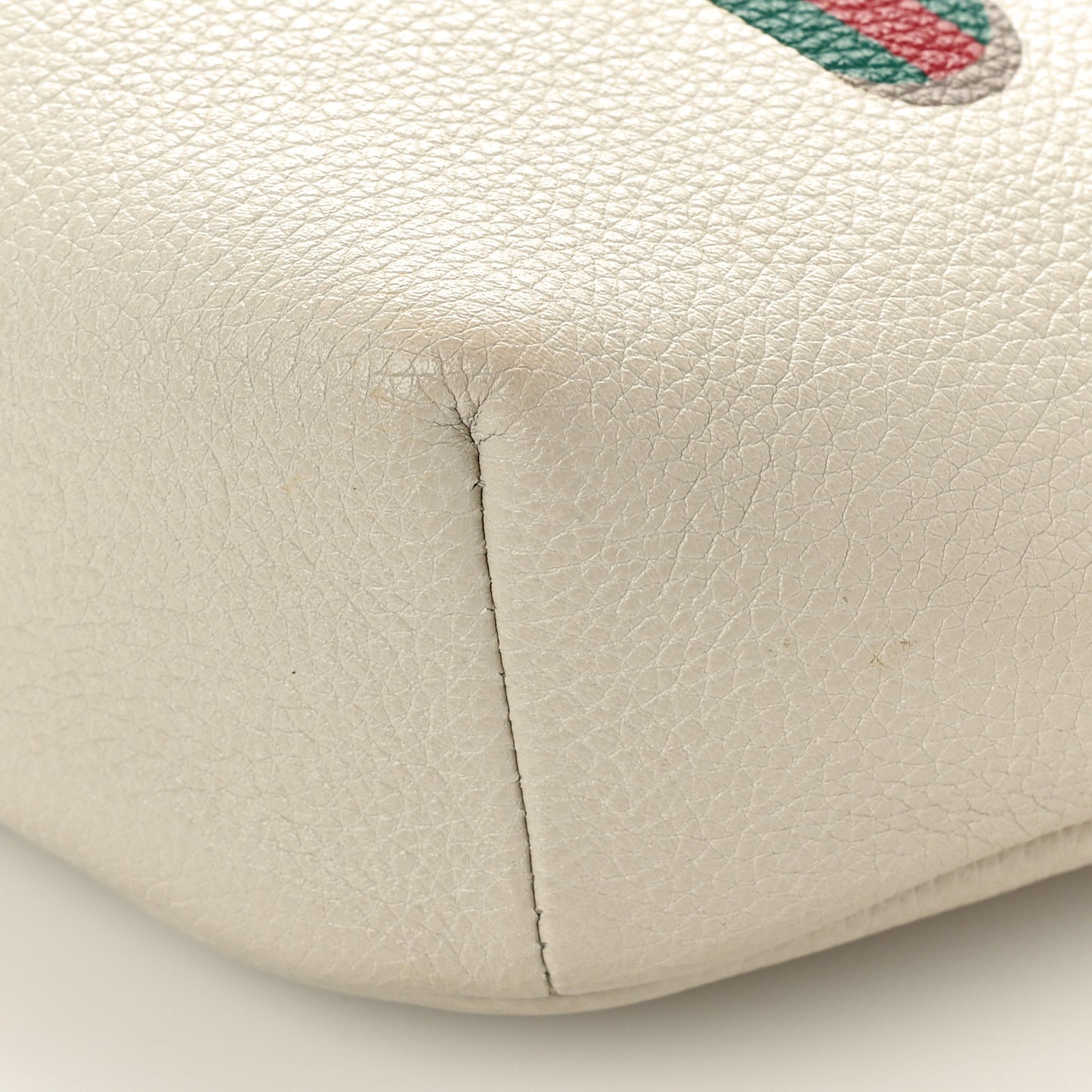 Grained Calfskin Logo Belt Bag White