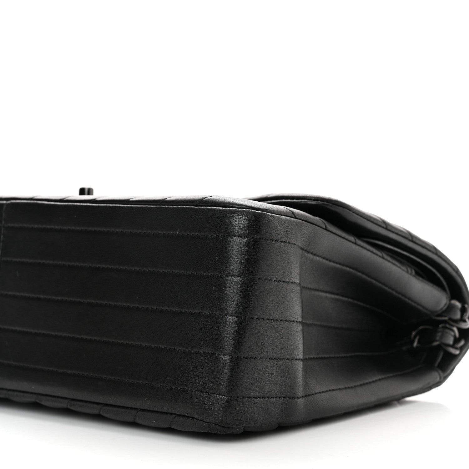Chanel Lambskin Chevron Quilted Jumbo Double Flap So Black 10 of 10