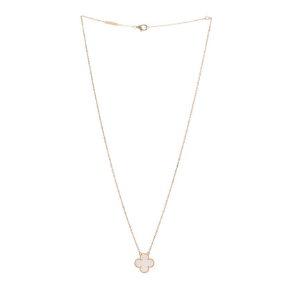 Van Cleef & Arpels 18K Yellow Gold Mother of Pearl Vintage Alhambra Pendant Necklace 3 of 5