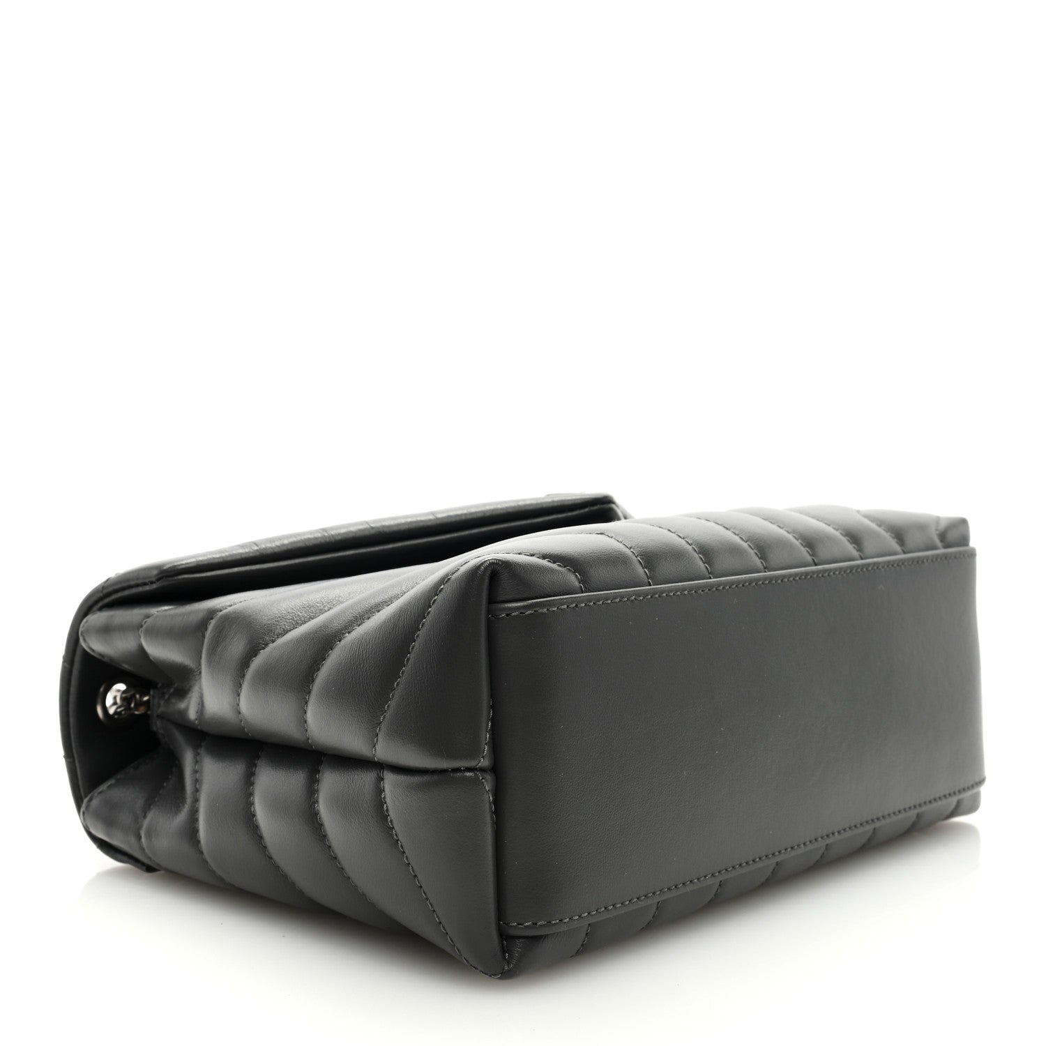 Saint Laurent Calfskin Y Quilted Monogram Small Loulou Chain Satchel Storm 4 of 8