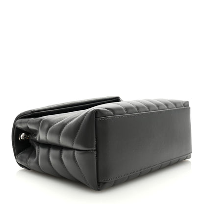 Saint Laurent Calfskin Y Quilted Monogram Small Loulou Chain Satchel Storm 4 of 8