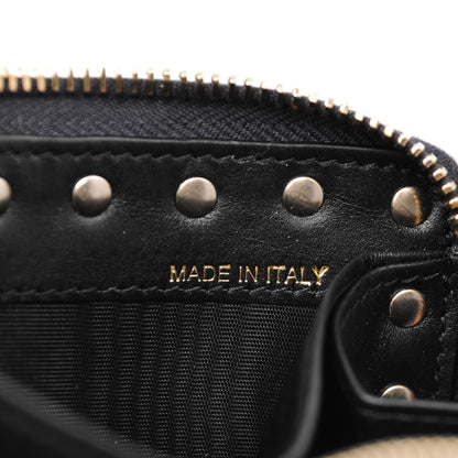 Valentino Garavani Calfskin Medium Rockstud Zip Around Wallet Black 7 of 8