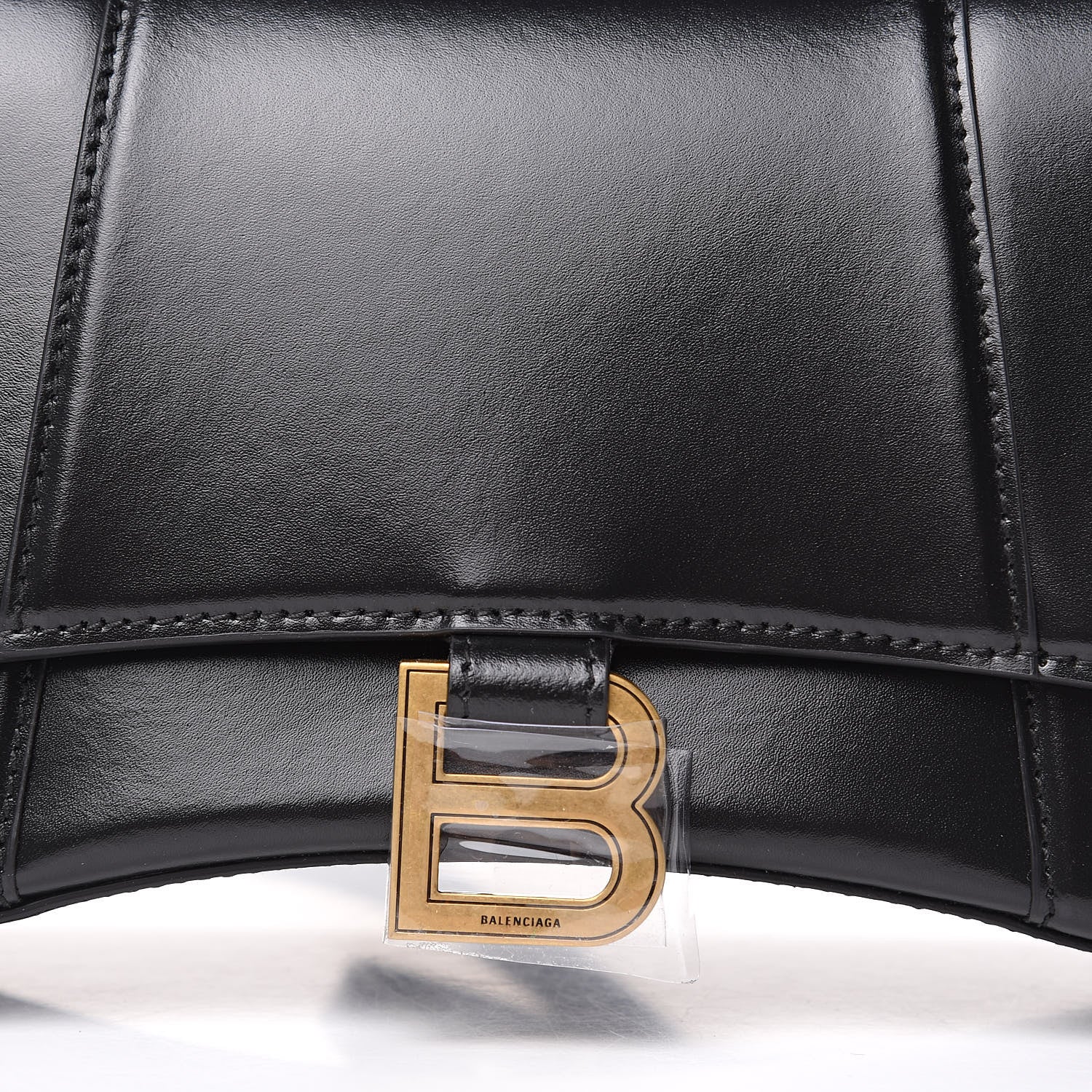 Balenciaga Shiny Box Calfskin Small Hourglass Top Handle Bag Black 9 of 9