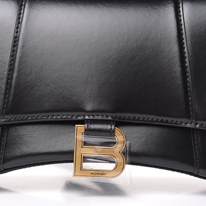 Balenciaga Shiny Box Calfskin Small Hourglass Top Handle Bag Black 9 of 9