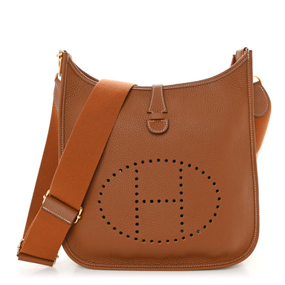 Hermes Taurillon Clemence Evelyne III PM Gold 1 of 10