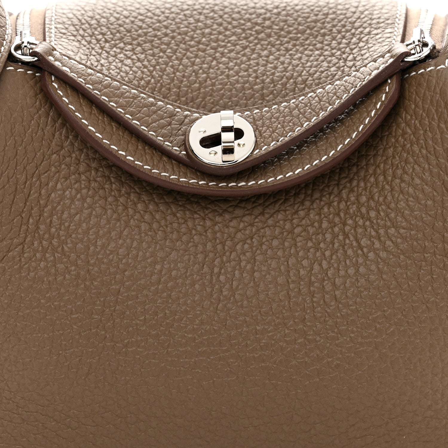 Hermes Taurillon Clemence Mini Lindy 20 Etoupe 8 of 11