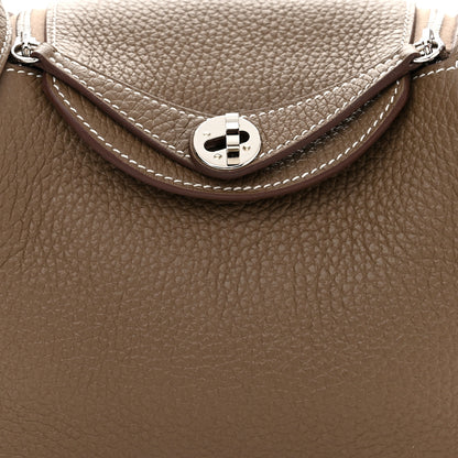 Hermes Taurillon Clemence Mini Lindy 20 Etoupe 8 of 11