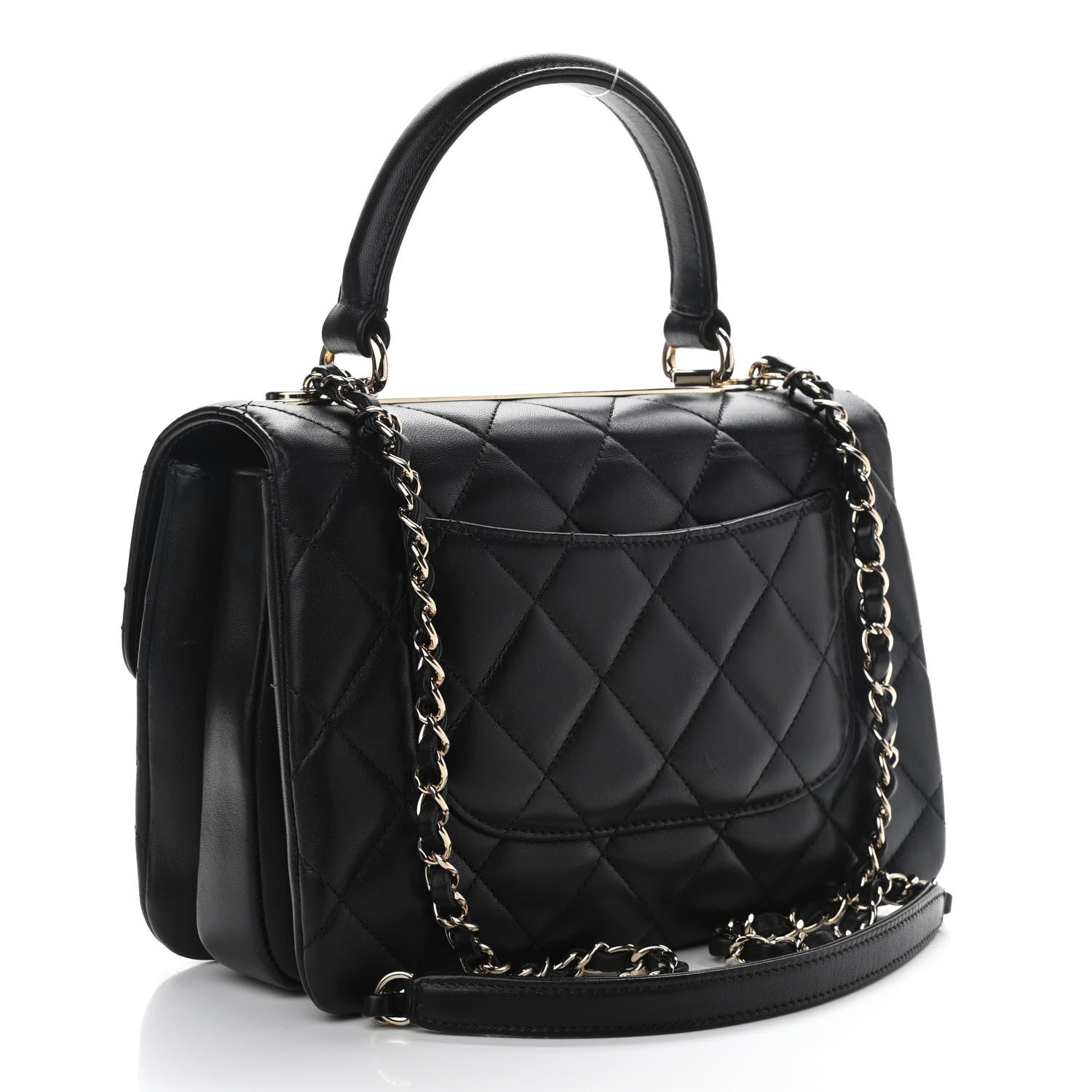 Chanel Lambskin Quilted Small Trendy CC Dual Handle Flap Bag Black 2 of 11
