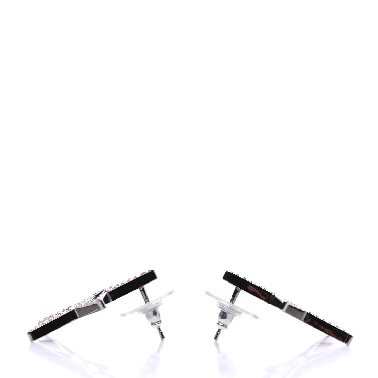 Ruthenium Crystal Star CC Earrings Iridescent Pink