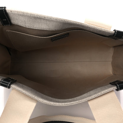 Chloe Cotton Calfskin Medium Woody Ribbon Tote White Black 5 of 6