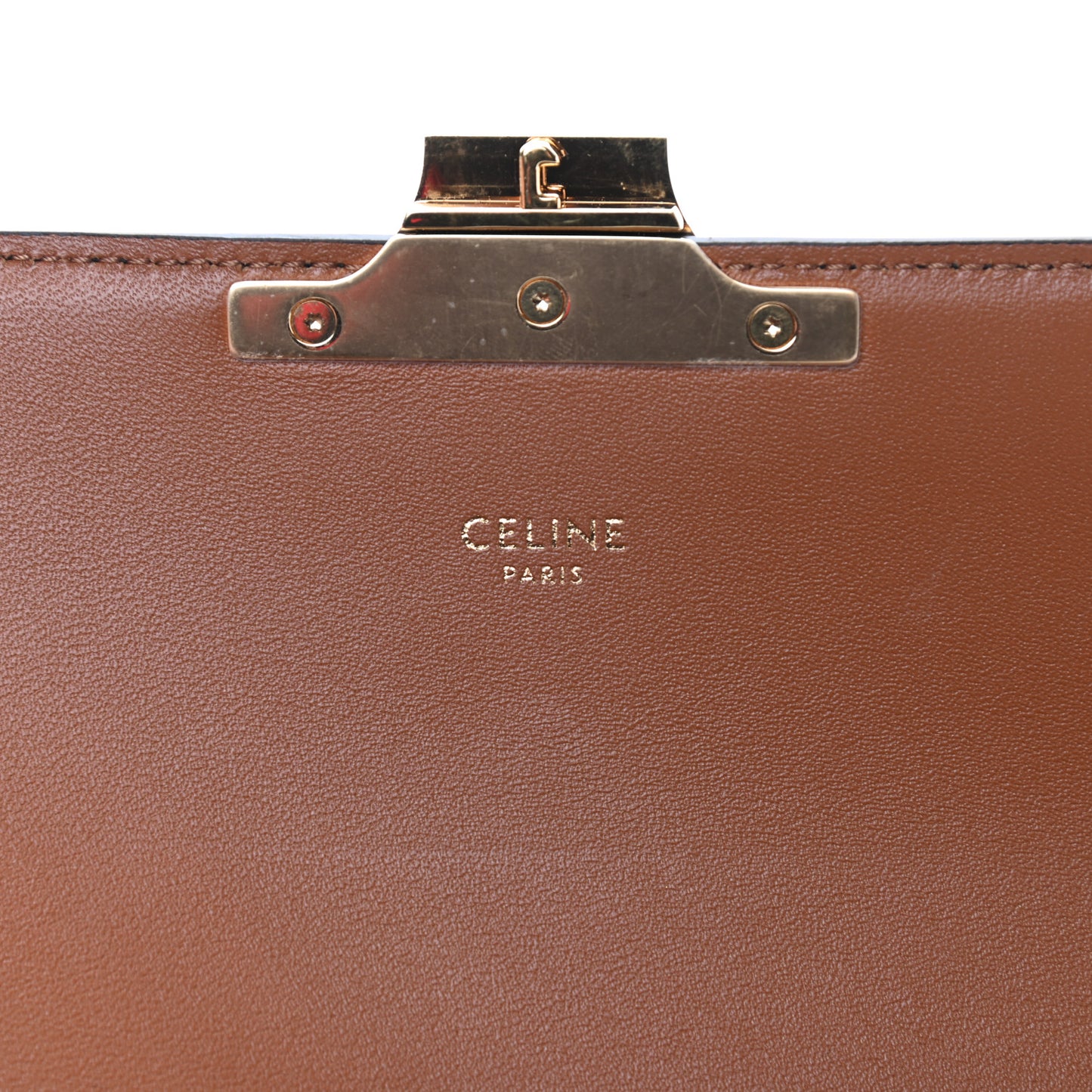 Canvas Calfskin Triomphe Shoulder Bag Tan