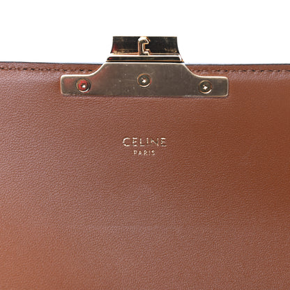 Celine Canvas Calfskin Triomphe Shoulder Bag Tan 8 of 9