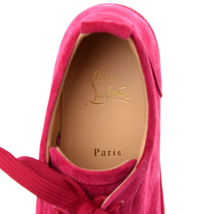 Christian Louboutin Veau Velours Louis Junior Spikes Flat Sneakers 41 Rosa 9 of 10