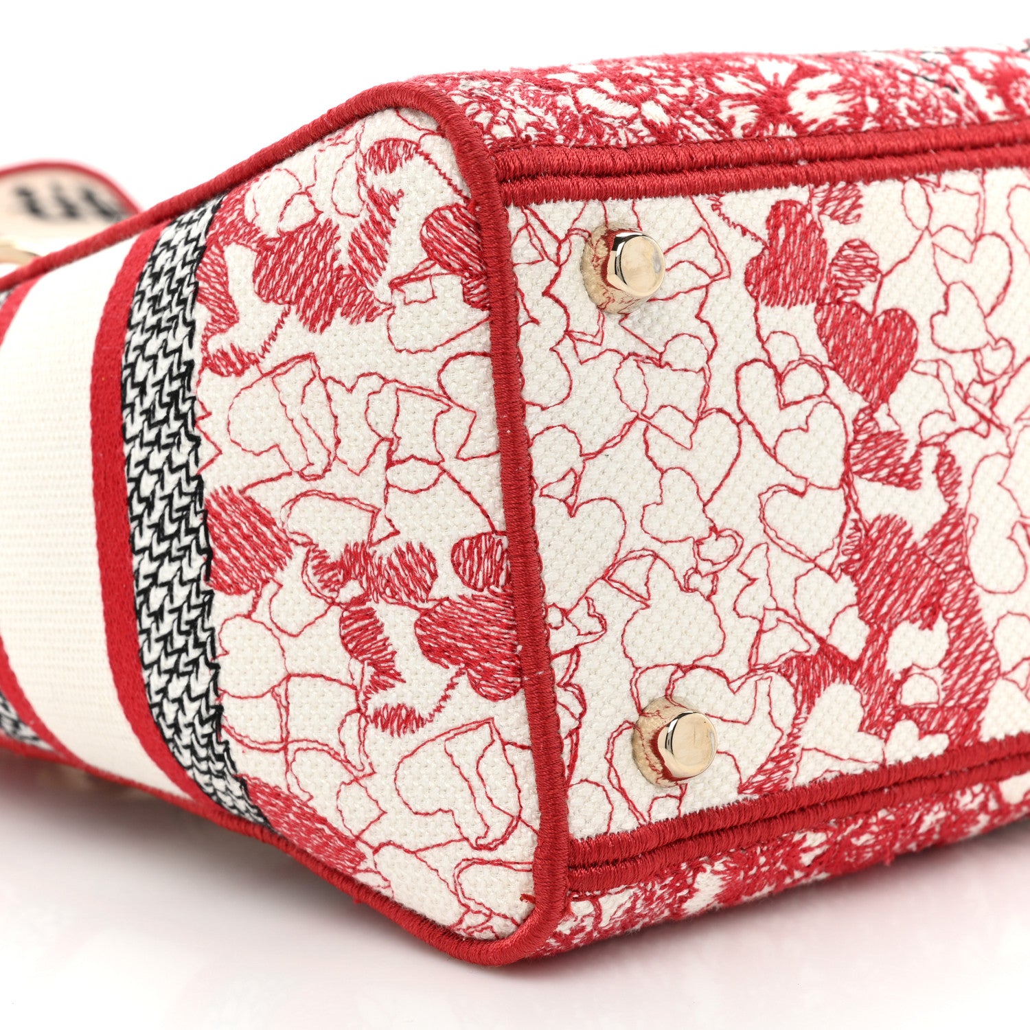 Christian Dior Canvas Embroidered Medium Dioramour D-Royaume Lady D-Lite Red Multicolor 9 of 14