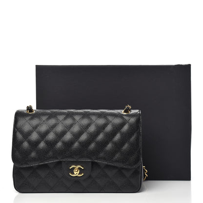 Chanel Caviar Quilted Jumbo Double Flap Black 11 of 11