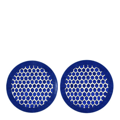 Hermes Porcelain Bleus D'Ailleurs Presentation Plate Set of 2 1 of 5