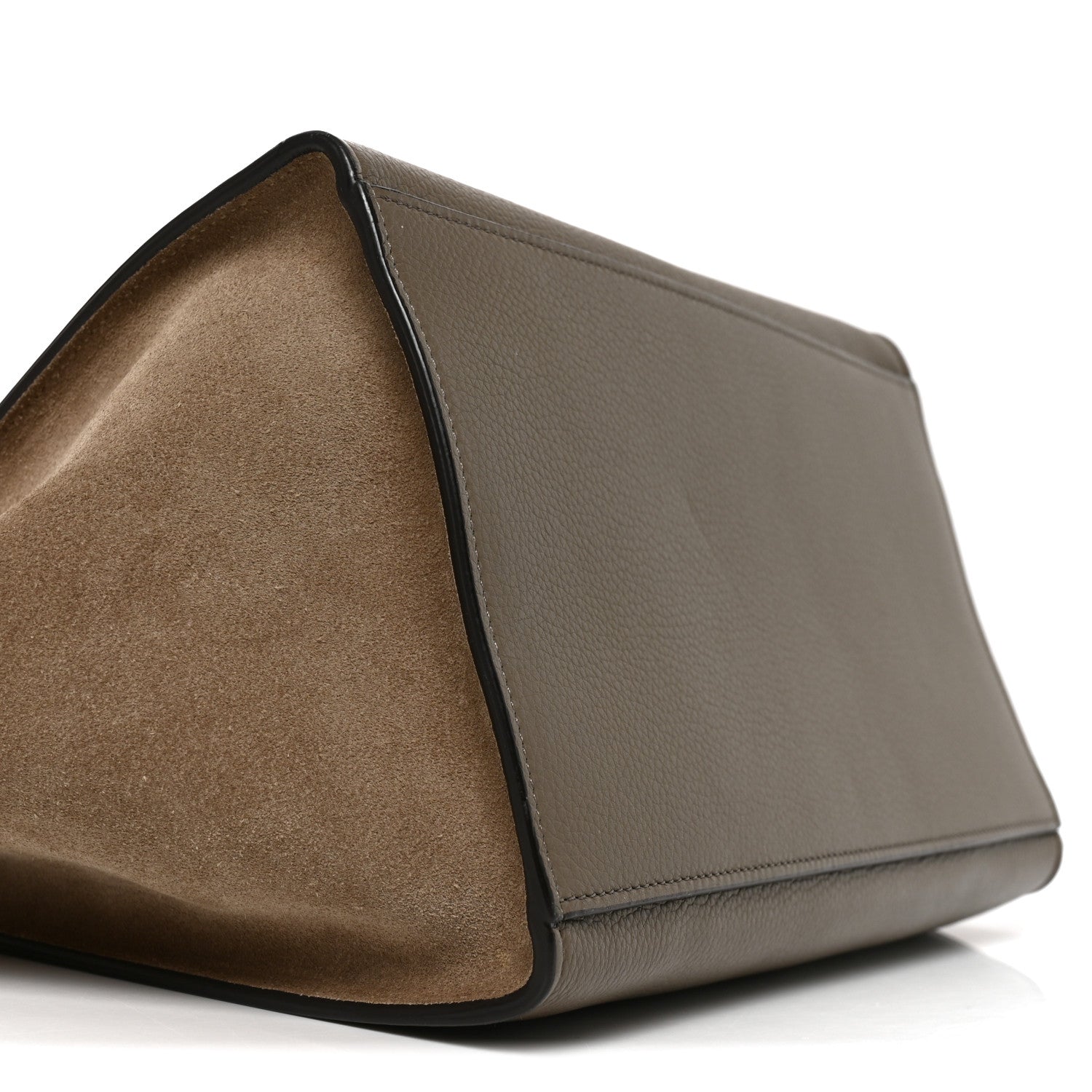 Celine Drummed Calfskin Suede Small Trapeze Souris 7 of 8