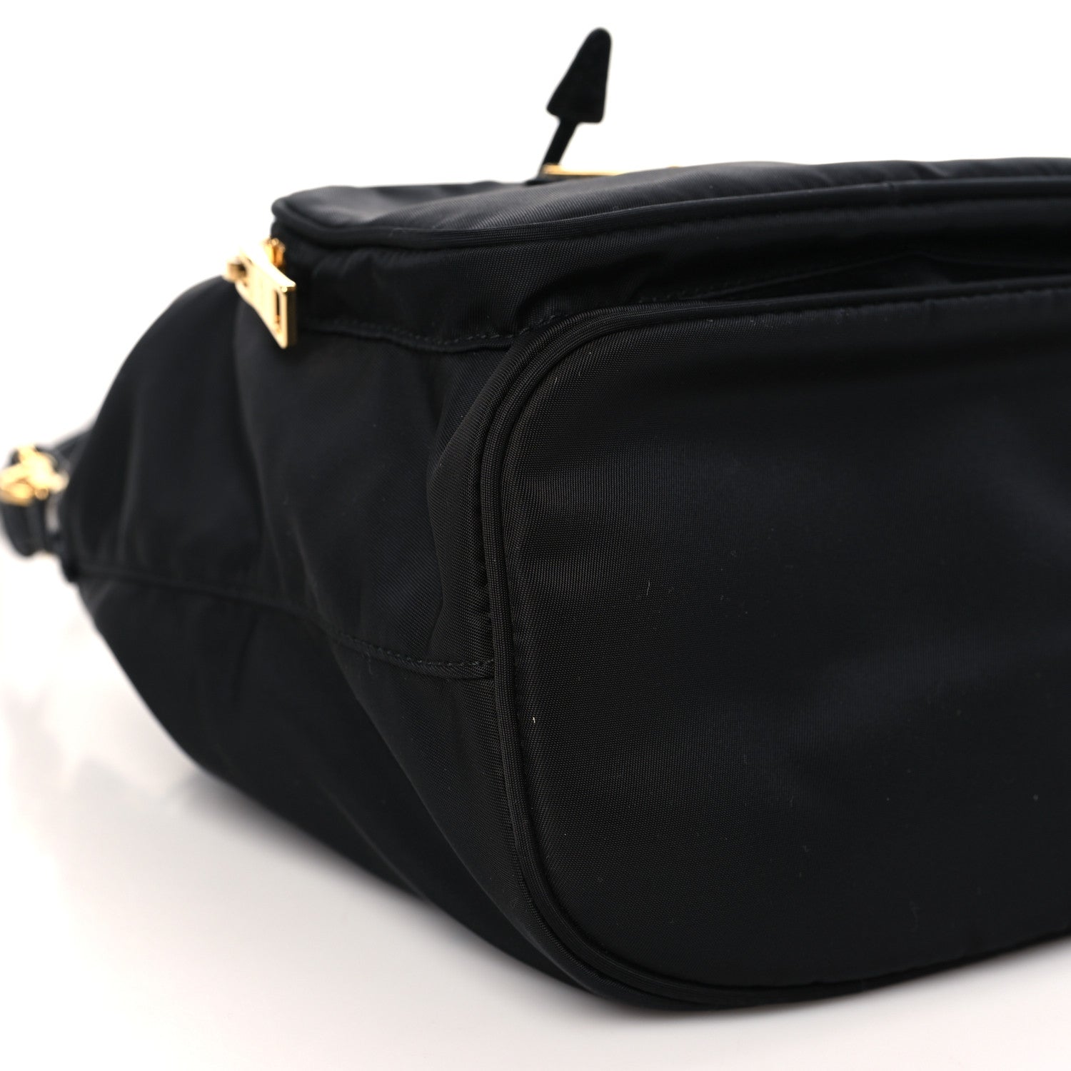 Prada Re-Nylon Saffiano Duet Bucket Crossbody Bag Black 7 of 8