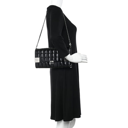 Chanel Patent Chocolate Bar Chain Clutch Black 2 of 11