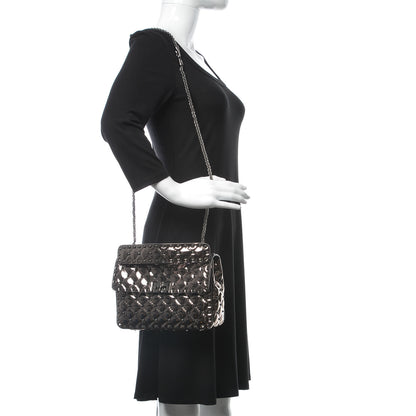 Valentino Garavani Metallic Patent Medium Rockstud Spike Shoulder Bag Rutenio 2 of 6