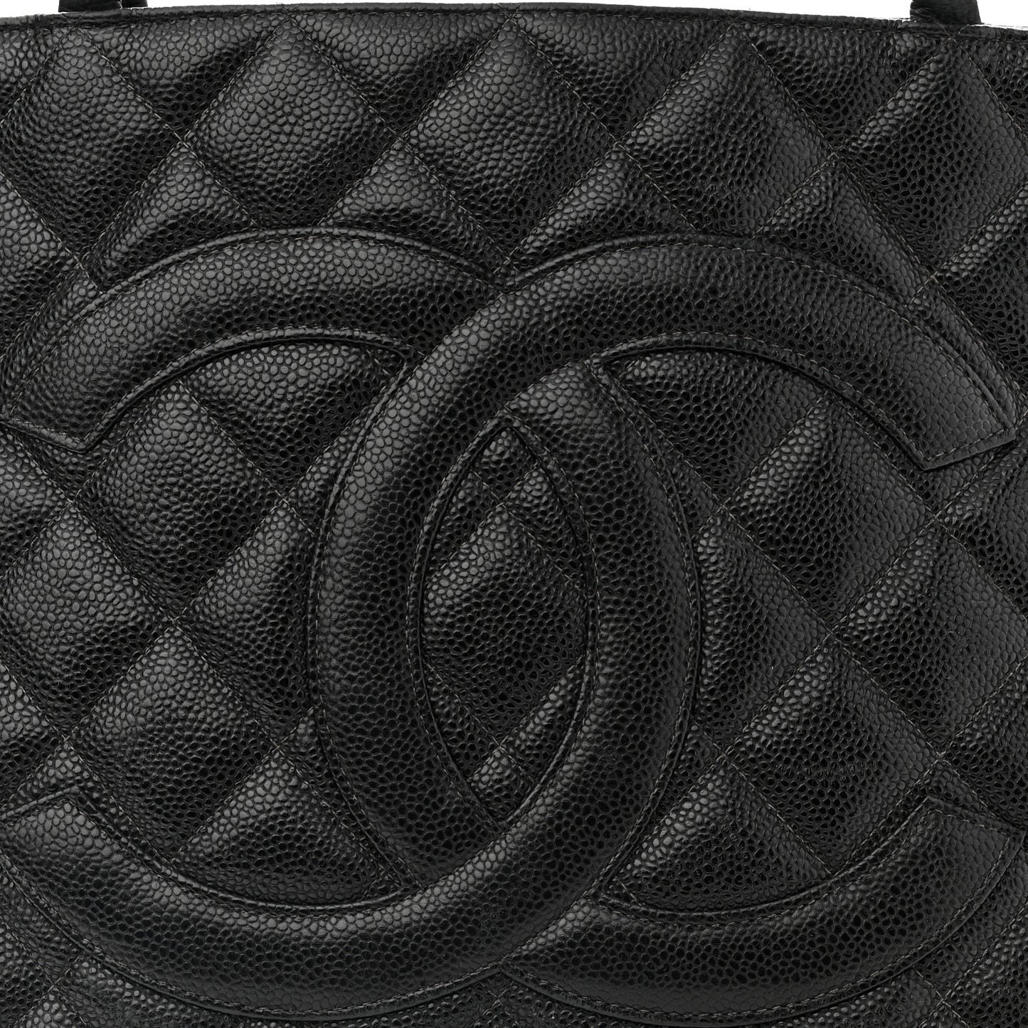 Caviar Quilted Medallion Tote Black