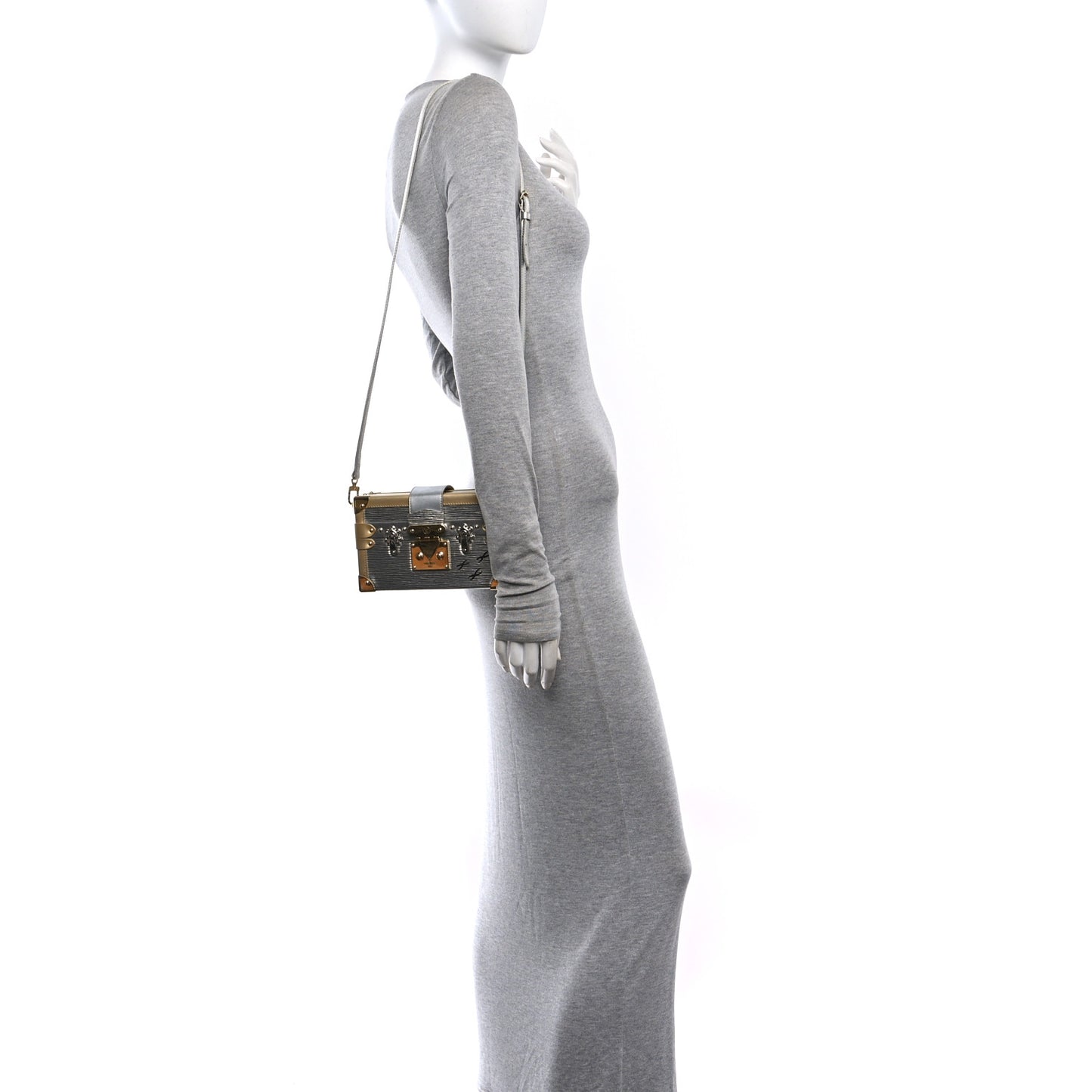 Metallic Epi Petite Malle Silver Silver