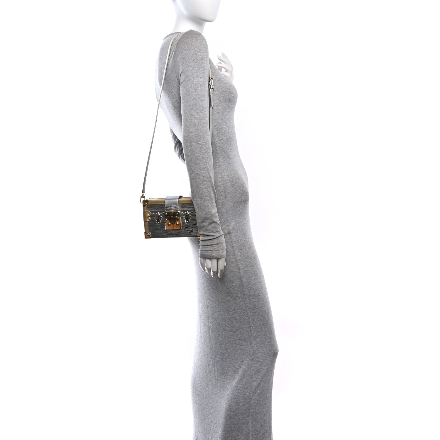 Louis Vuitton Metallic Epi Petite Malle Silver Silver 2 of 10