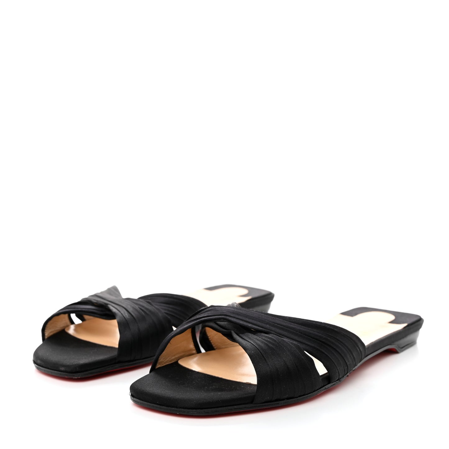 Crepe Satin Nicol Is Back Sandals 39.5 Black