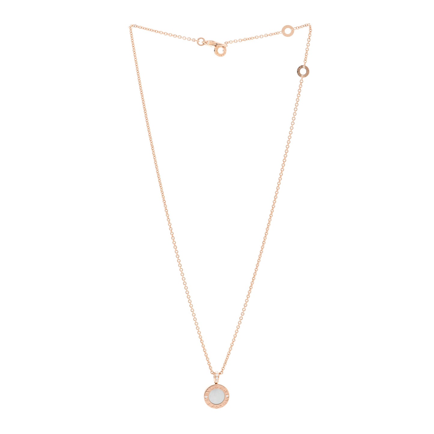 18K Rose Gold Diamond Black Onyx Mother of Pearl BVLGARI BVLGARI Pendant Necklace