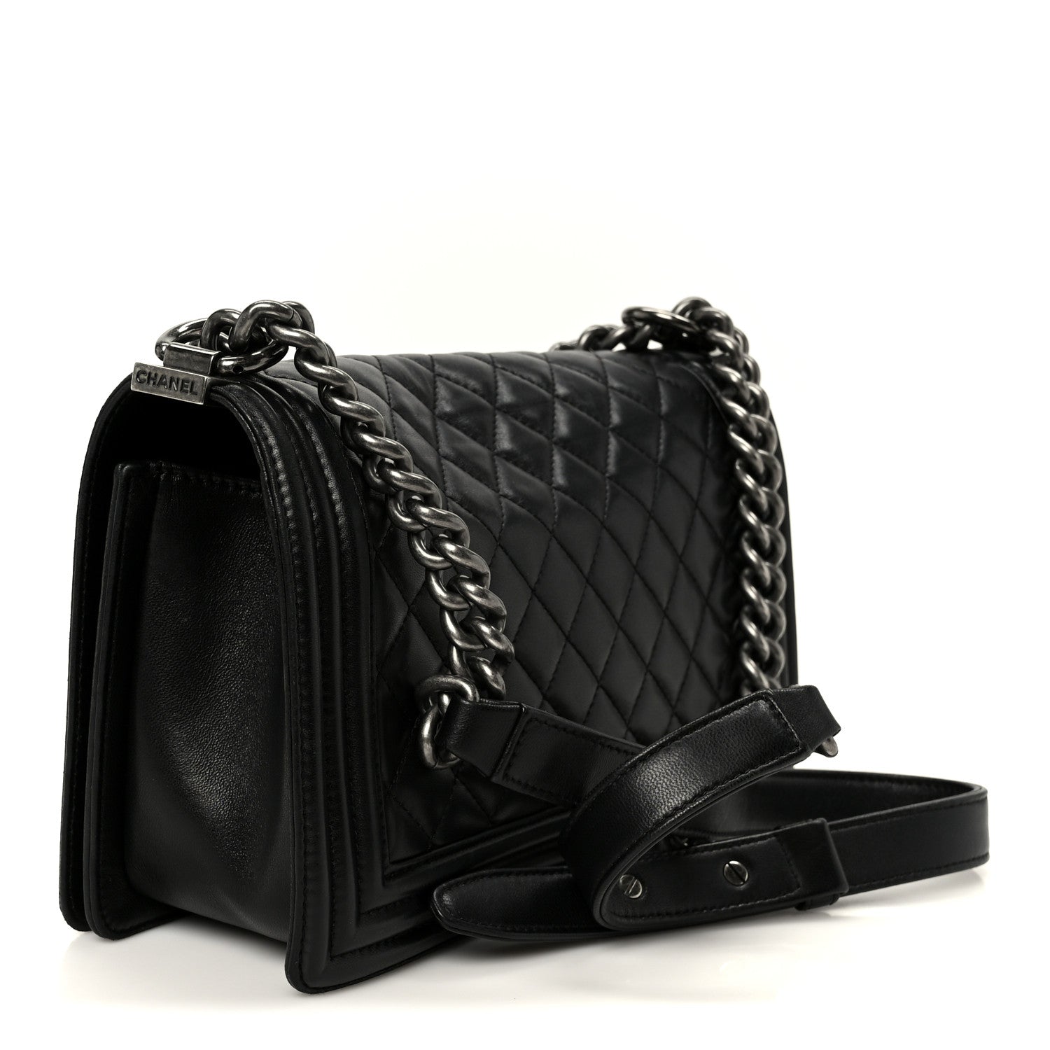 Chanel Lambskin Quilted Medium Boy Flap Black 3 of 10