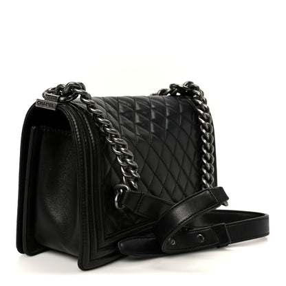 Chanel Lambskin Quilted Medium Boy Flap Black 3 of 10