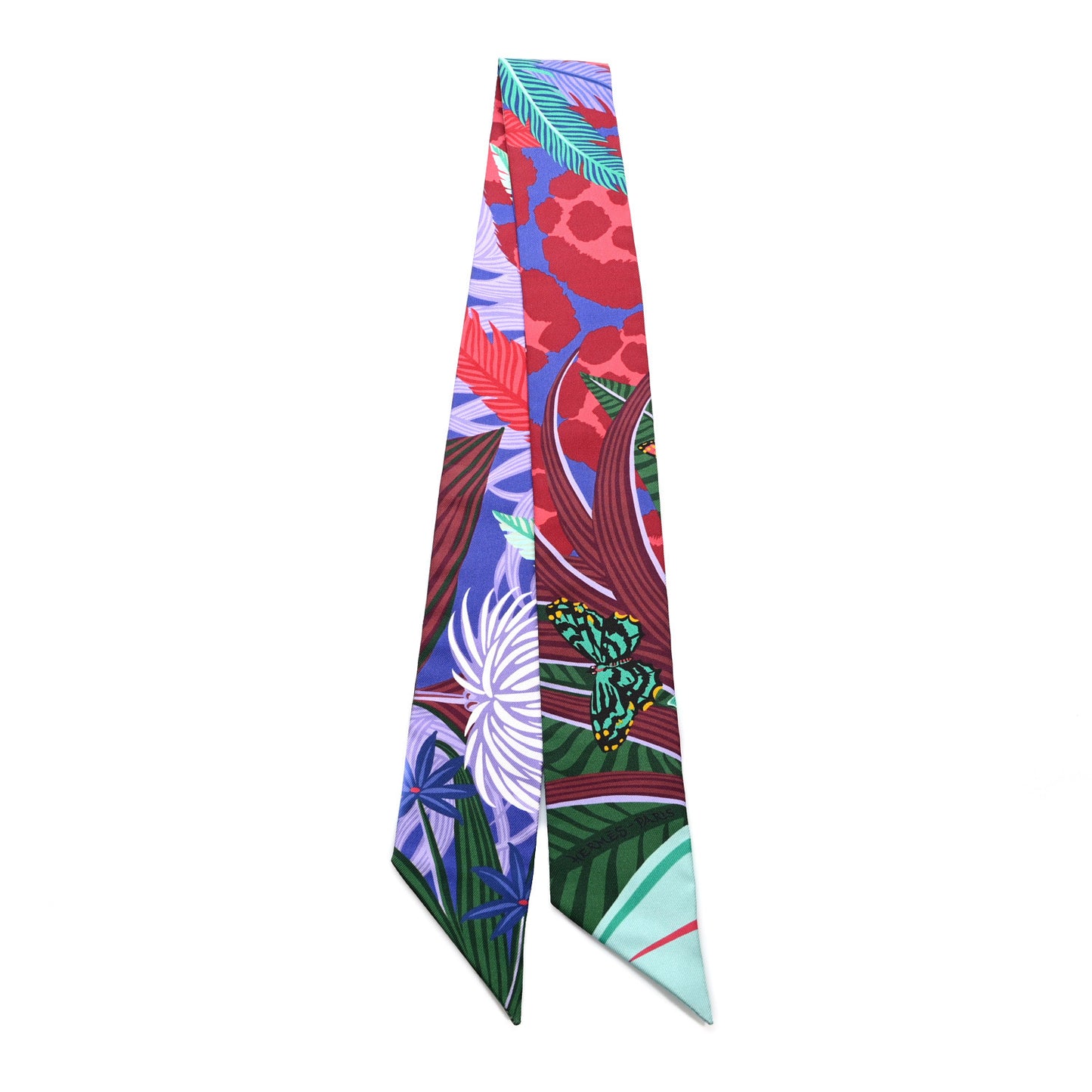 Silk Jaguar Quetzal Twilly Bordeaux Vert Bleu