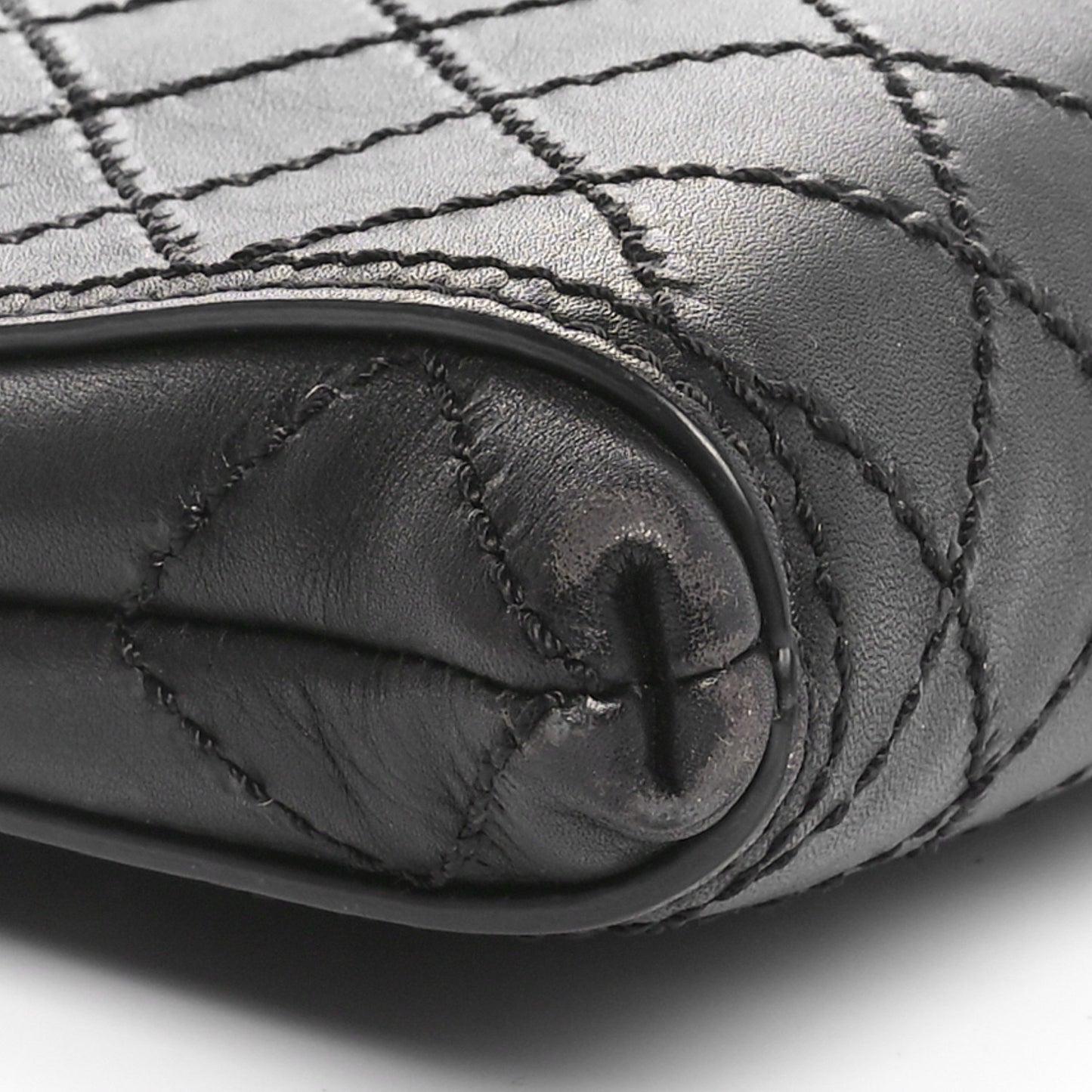 Calfskin Wild Stitch Small Shopping Tote Black