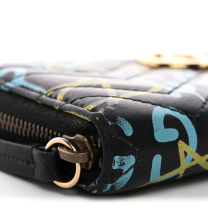 Gucci Calfskin Matelasse GucciGhost GG Marmont Zip Around Wallet Black New Acquamarine 4 of 13