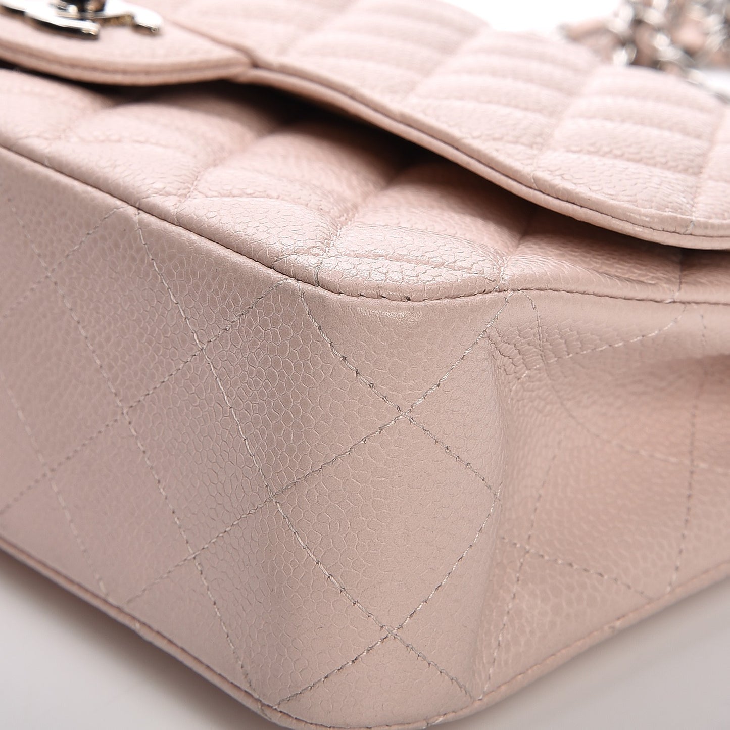Caviar Quilted Medium Double Flap Pink