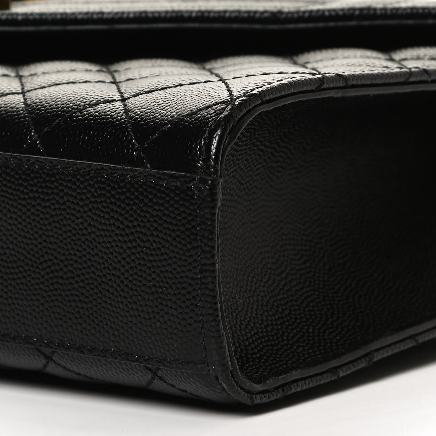 Saint Laurent Grain De Poudre Textured Mixed Matelasse Triquilt Medium Monogram Satchel Black 10 of 10