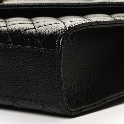 Saint Laurent Grain De Poudre Textured Mixed Matelasse Triquilt Medium Monogram Satchel Black 10 of 10