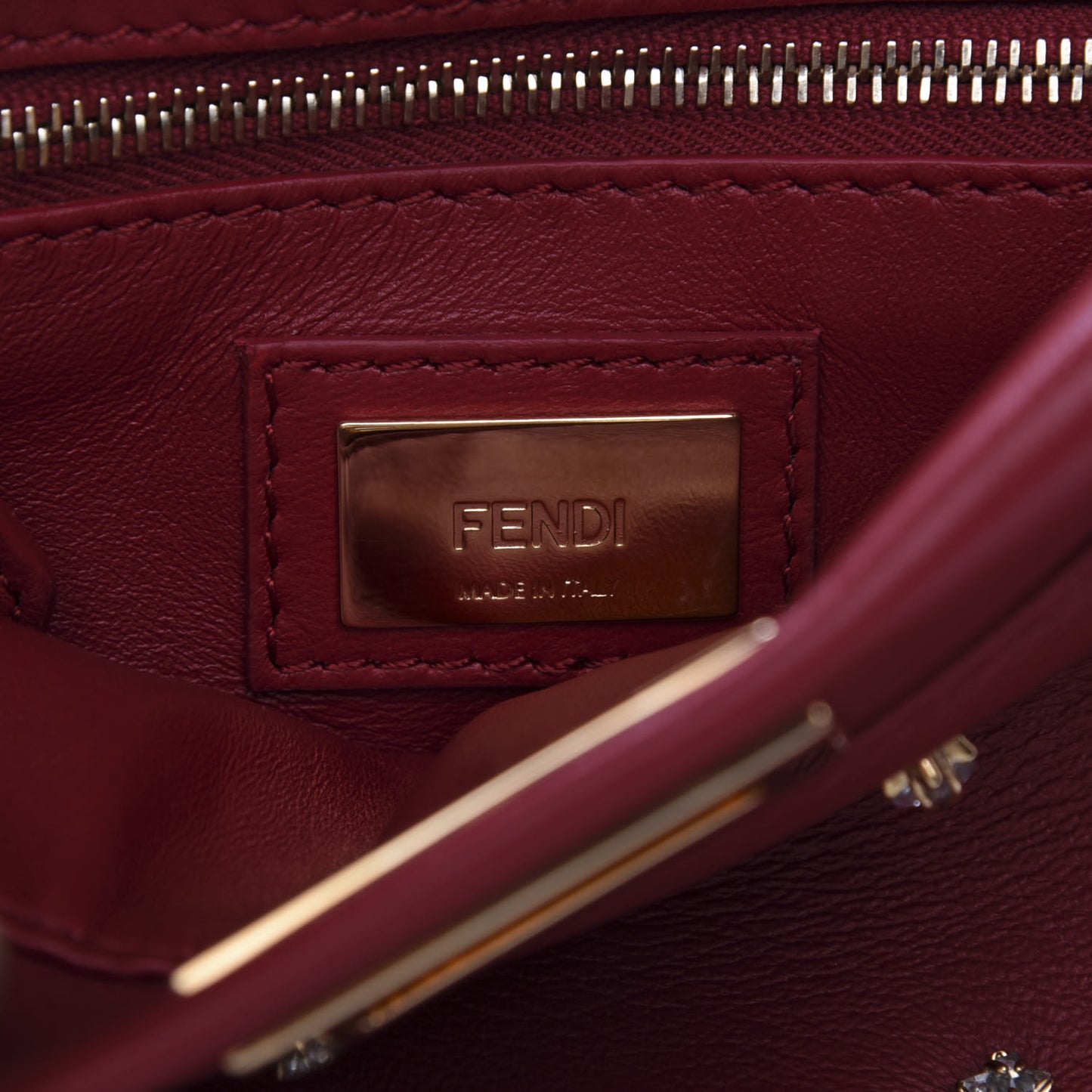 Nappa Crystal Stars Studded XS Peekaboo Iconic Satchel Fragola