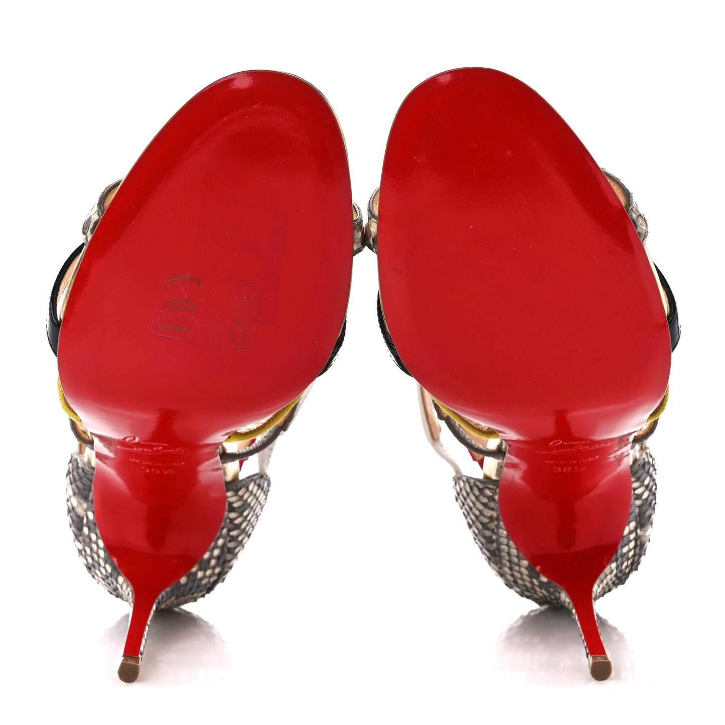 Suede Snakeskin Patent Metallic Calfskin Mariniere 100 Cage Sandals 39.5 Multicolor