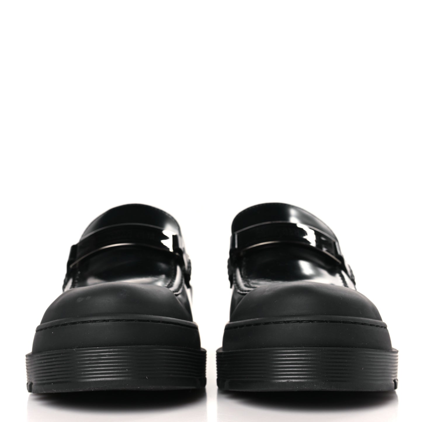 Brushed Calfskin Dior Code Lug Sole Platform 35mm Loafers 39.5 Black