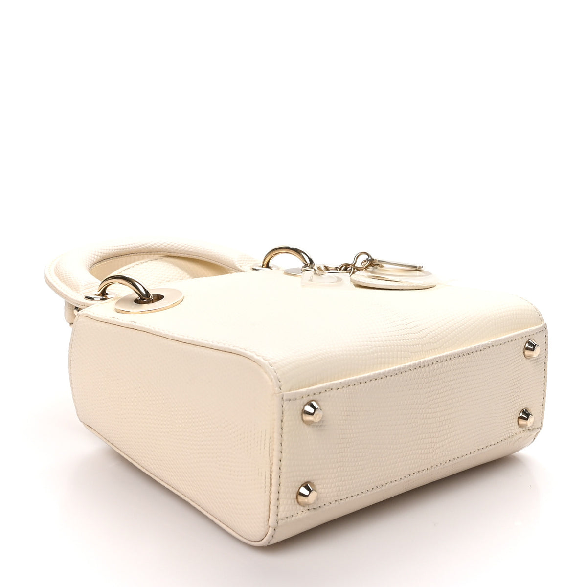Lizard Mini Lady Dior Latte