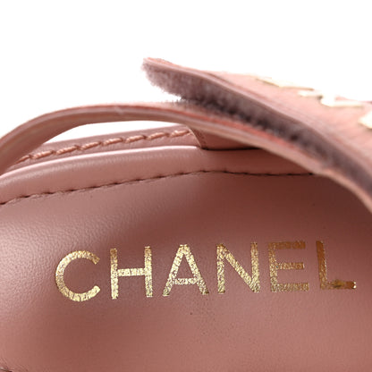 Chanel Calfskin Hair Suede Shearling Dad Sandals 40 Light Pink 8 of 12