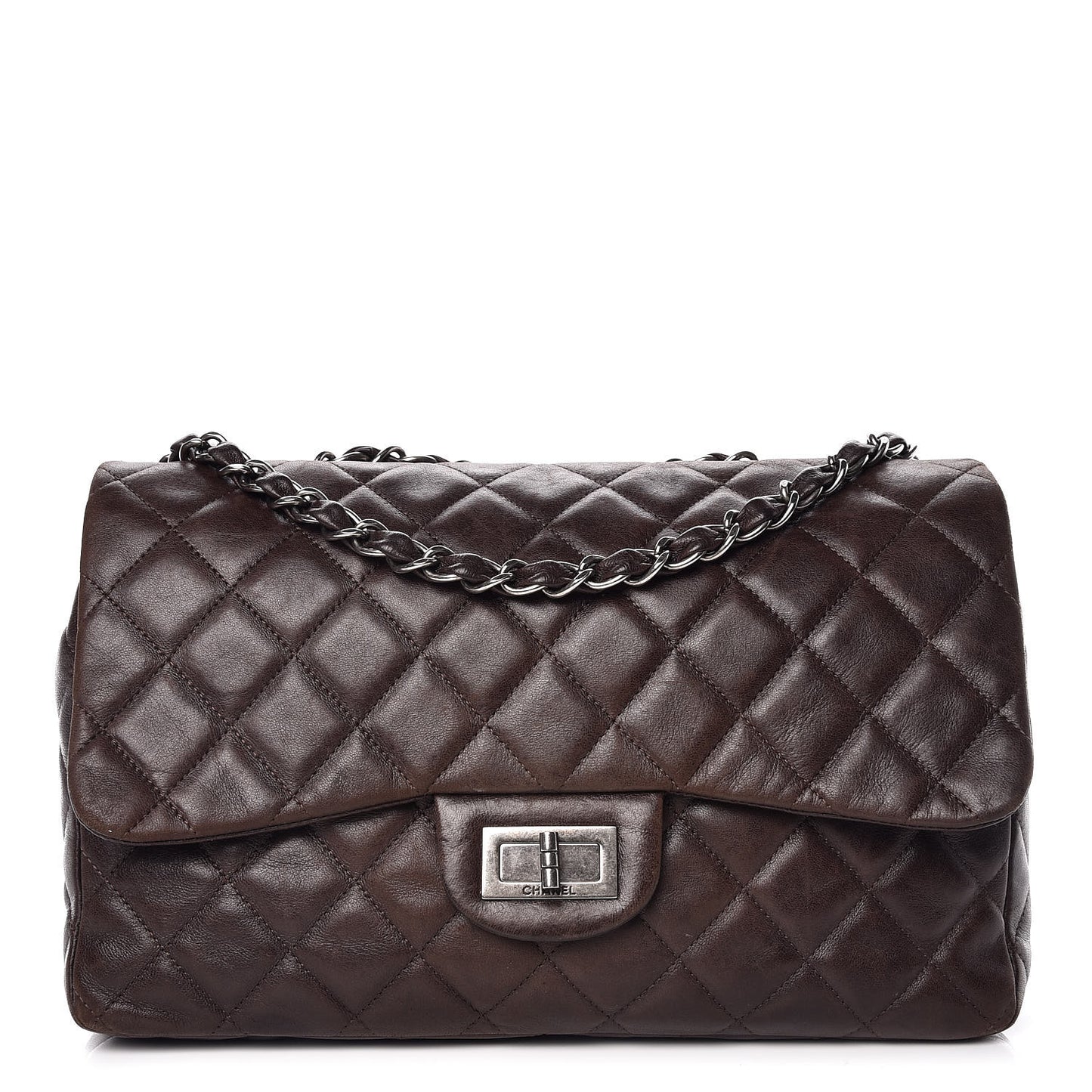 Lambskin Quilted Jumbo Hybrid Reissue Flap Brown