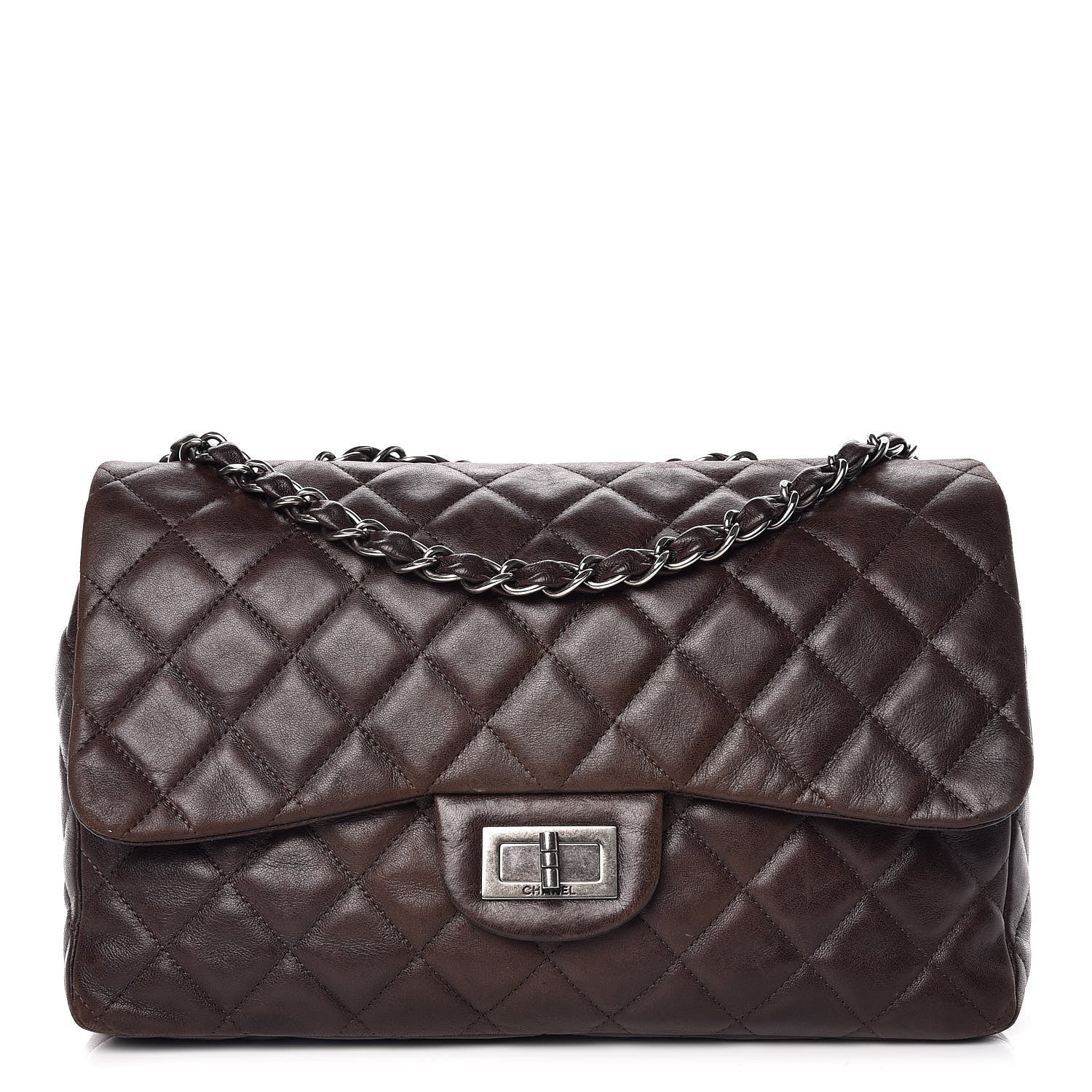 Chanel Lambskin Quilted Jumbo Hybrid Reissue Flap Brown 1 of 13