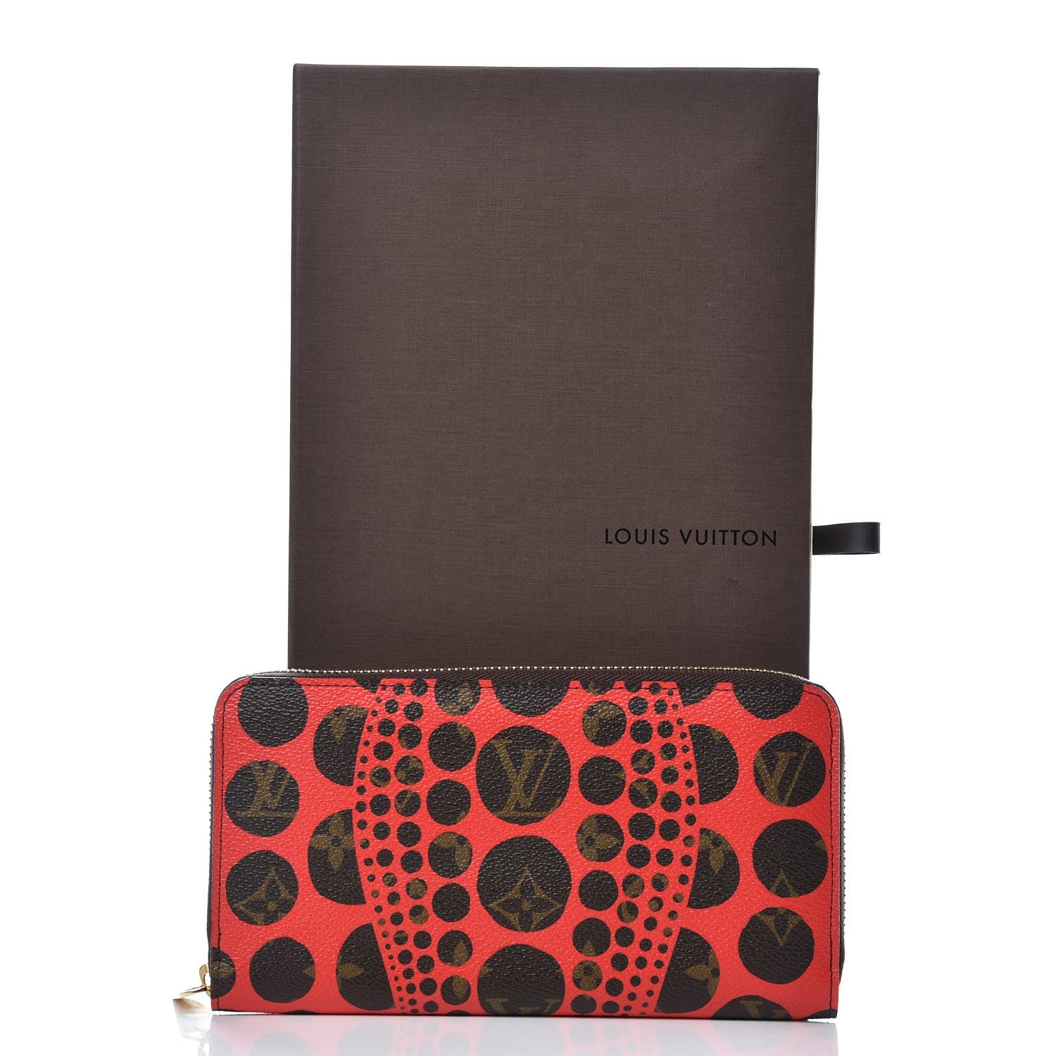 Louis Vuitton Monogram Kusama Pumpkin Dots Zippy Wallet Red 7 of 7