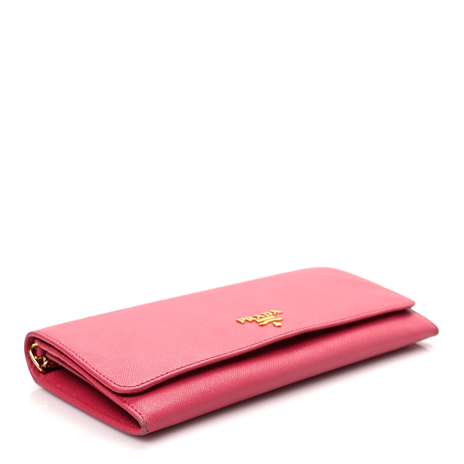 Prada Saffiano Metal Oro Chain Wallet Peonia 4 of 7
